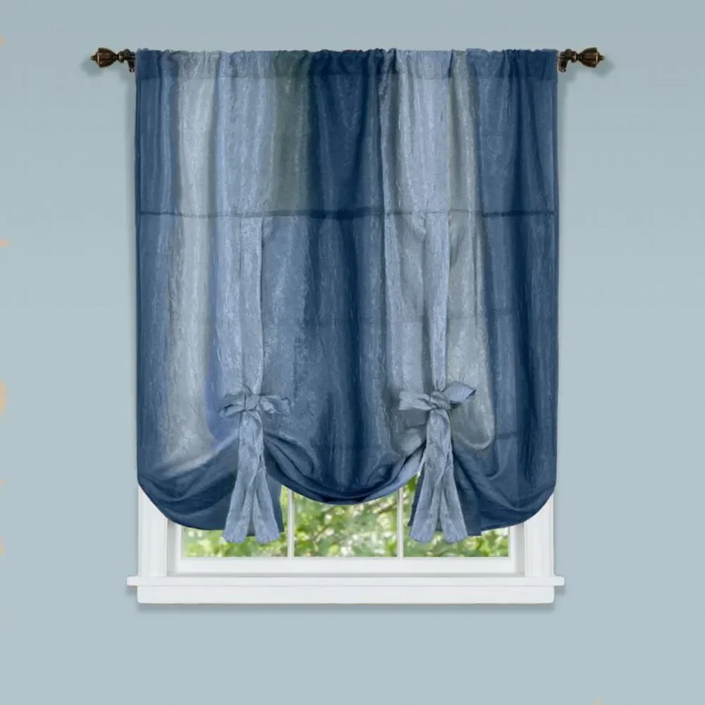 Designer Home Ombre Window Curtains, Modern Semi-Sheer Window Curtain Drape